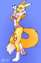 digimon digimon_(creature) fluffy fox_girl fox_tail furry furry_female highres renamon tail