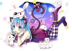 Rule 34 | 10s, 1girl, animal ears, blue hair, cat ears, date a live, gyaza, yoshino (date a live), yoshinon