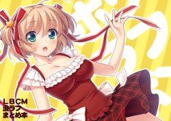 Rule 34 | 1girl, blonde hair, dress, green eyes, kamikita komari, little busters!, short hair, solo, touon, twintails, two side up