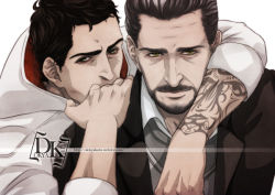 Rule 34 | 2boys, assassin&#039;s creed, assassin&#039;s creed (series), assassin&#039;s creed iii, desmond miles, facial hair, father and son, goatee, male focus, multiple boys, ren (dokyakutu), tagme, tattoo, william miles