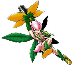 Rule 34 | 1girl, boots, breasts, cannon, digimon, fairy, fairy wings, female focus, flower, legs, lilimon, long hair, n36hoko, plant, solo, vines, wings