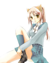 Rule 34 | animal ears, holding, original, oujima tamaki, school uniform, serafuku, skirt, solo