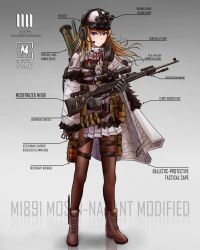 Rule 34 | 1girl, armor, bad id, bad pixiv id, bipod, blonde hair, blue eyes, body armor, bolt action, boots, capelet, explosive, expressionless, full body, fur hat, girls&#039; frontline, gloves, grenade, gun, hand grenade, hat, helmet, highres, incendiary grenade, magazine (weapon), military operator, mosin-nagant, mosin-nagant (girls&#039; frontline), night-vision device, pantyhose, rifle, rocket launcher, scope, skirt, sniper rifle, tactical clothes, thermal goggles, thermal imaging, trigger discipline, turisasu, ushanka, weapon