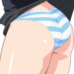 Rule 34 | 1girl, ass, bad id, bad pixiv id, momoiro tanuki, original, panties, solo, striped clothes, striped panties, underwear