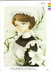 00s 1girl brown_eyes brown_hair emma emma_(victorian_romance_emma) female_focus glasses highres maid solo victorian_romance_emma