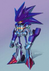 Rule 34 | 1boy, clenched hands, full body, highres, male focus, mecha sonic mkii, mochi paya, non-humanoid robot, robot, robot animal, solo, sonic (series), sonic the hedgehog (classic)