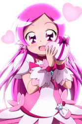 Rule 34 | 10s, 1girl, absurdres, candy, chocolate, chocolate heart, choker, cure blossom, dress, food, hair down, hanasaki tsubomi, heart, heartcatch precure!, highres, kiyu (doremi&#039;s party), long hair, magical girl, open mouth, pink eyes, pink hair, pink theme, precure, ribbon, smile, solo, valentine