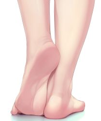 Rule 34 | 1girl, absurdres, bare legs, barefoot, fate/grand order, fate (series), feet, foot focus, from behind, heel up, highres, ishtar (fate), ruton-niki, simple background, soles, solo, toes, white background