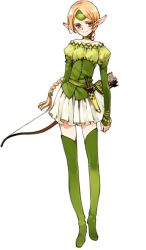 Rule 34 | 1girl, arrow (projectile), belt, blonde hair, blue eyes, blush, boots, bow (weapon), bracelet, braid, choker, circlet, dagger, elf, fantasy, flat chest, full body, green footwear, jewelry, knife, littlewitch, long hair, merret, merret (littlewitch), off shoulder, official art, ooyari ashito, pleated skirt, pointy ears, quiver, shoujo mahou gaku littlewitch romanesque, single braid, skirt, smile, solo, standing, thigh boots, thighhighs, transparent background, very long hair, weapon, zettai ryouiki