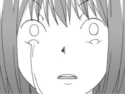 Rule 34 | 10s, 1girl, akemi homura, comic, crying, crying with eyes open, face, gogiga gagagigo, greyscale, mahou shoujo madoka magica, mahou shoujo madoka magica (anime), monochrome, open mouth, surprised, tears