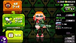 Rule 34 | 1girl, animated, animated gif, domino mask, english text, female focus, green eyes, inkling player character, lowres, mask, nintendo, orange hair, pixel art, pointy ears, short hair, smile, solo, splatoon (series), suzi-hhh, tentacle hair, tentacles, text focus, weapon
