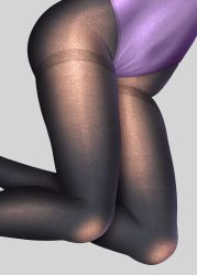Rule 34 | 1girl, brown pantyhose, close-up, commentary request, feet out of frame, fine fabric emphasis, grey background, gurande (g-size), highres, legs, leotard, lower body, original, pantyhose, purple leotard, simple background, solo, thighband pantyhose