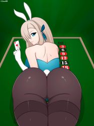 Rule 34 | 1girl, animal ears, animated, animated gif, artist name, ass, ass shake, asuna (blue archive), back, blonde hair, blue archive, blue eyes, bouncing ass, bouncing breasts, breasts, card, elbow gloves, fake animal ears, fake tail, from behind, gloves, highres, huge ass, jiggle, large breasts, leotard, long hair, looking at viewer, looking back, lying, on stomach, pantyhose, playboy bunny, playing card, rabbit ears, rabbit tail, roulette table, smile, solo, table, tail, thick thighs, thigh gap, thighs, white gloves, zonen404