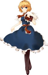 Rule 34 | 1girl, absurdres, alice margatroid, bad id, bad pixiv id, beegle, blonde hair, blue dress, blue eyes, book, boots, capelet, dress, female focus, hairband, highres, short hair, simple background, solo, touhou, transparent background