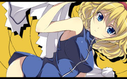 Rule 34 | 1girl, alice margatroid, bare shoulders, blonde hair, blue eyes, bottomless, breasts, capelet, female focus, hairband, large breasts, short hair, solo, tooya, touhou, touya (the-moon)