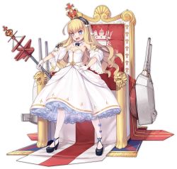 Rule 34 | 1girl, :d, alternate costume, azur lane, bare shoulders, black footwear, blonde hair, blue bow, blue eyes, blush, bow, breasts, closed mouth, criss-cross halter, crown, detached sleeves, dress, full body, gloves, hair bow, hairband, halterneck, hand on own hip, head tilt, holding, juliet sleeves, lace, lace-trimmed hairband, lace trim, lino-lin, long hair, long sleeves, mini crown, official art, open mouth, pantyhose, petticoat, puffy sleeves, queen elizabeth (azur lane), queen elizabeth (the queen&#039;s ball) (azur lane), ribbed legwear, shoes, small breasts, smile, standing, tilted headwear, transparent background, v-shaped eyebrows, very long hair, white background, white bow, white dress, white gloves, white pantyhose, wide sleeves, yellow hairband