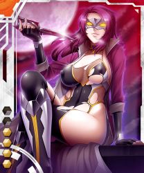 Rule 34 | 00s, 1girl, arm support, boots, breasts, card (medium), card (orange-sr), card (sr), coat, curvy, covered erect nipples, female focus, fishnets, glowing, glowing eyes, kagami hirotaka, knife, koukawa oboro, large breasts, lens flare, leotard, long hair, mask, moon, night, night sky, oboro (taimanin asagi), pink hair, popped collar, red sky, sitting, sky, smile, solo, tagme, taimanin (series), taimanin asagi, taimanin asagi battle arena all card gallery, taimanin asagi kessen arena, thighhighs, torn clothes, turtleneck