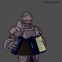 Rule 34 | accordion, armor, borrowed character, droids reincarnation, flat color, grey background, instrument, original, plate armor, polka (callous row), roachevr, self-upload
