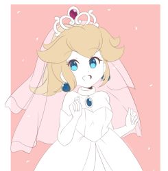 Rule 34 | 1girl, alpha transparency, blue eyes, brooch, chocomiru, choker, collarbone, commentary, crown, dress, earrings, elbow gloves, english commentary, eyes visible through hair, flower, gloves, jewelry, long hair, looking to the side, mario (series), monochrome, nintendo, ponytail, princess peach, princess peach (wedding), sketch, solo, strapless, strapless dress, super mario odyssey, tiara, transparent background, unfinished, upper body, veil, wedding dress, white choker, white dress, white gloves