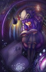 Rule 34 | 1girl, bad id, bad pixiv id, barefoot, bespectacled, black thighhighs, book, bookshelf, bow, chair, crescent, dress, glasses, hair bow, hair ornament, hat, hat bow, highres, kirisame marisa, koissa, lamp, light particles, long hair, long sleeves, mini-hakkero, mob cap, no shoes, open book, patchouli knowledge, purple eyes, purple hair, reading, red-framed eyewear, sitting, solo, striped clothes, striped dress, thighhighs, touhou, zettai ryouiki