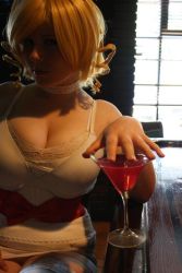 Rule 34 | 1girl, blonde hair, breasts, catherine, catherine (game), choker, cleavage, cosplay, curvy, lace, large breasts, photo (medium), solo