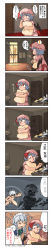 Rule 34 | 2girls, absurdres, blue hair, bra, braid, breast padding, censored, comic, completely nude, convenient censoring, female focus, hat, highres, izayoi sakuya, lingerie, long image, maid, multiple girls, nude, hugging object, pillow, pillow hug, remilia scarlet, ribbon, short hair, tall image, tears, time stop, touhou, translated, twintails, underwear, yukiman, za warudo