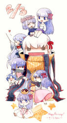 Rule 34 | 10s, 1boy, 6+girls, :d, aged down, aged up, apron, bb (fate), bb (fate/extra), bow (weapon), chalice, chibi, child, closed eyes, crown, cup, dark sakura, dated, dress, earrings, elbow gloves, fate/extra, fate/extra ccc, fate/hollow ataraxia, fate/stay night, fate/zero, fate (series), flower, gloves, grin, hair ribbon, happy birthday, head wreath, heart, highres, holy grail, homurahara academy school uniform, jewelry, knife, long hair, matou sakura, matou shinji, mouth hold, multiple girls, multiple persona, official alternate costume, one eye closed, open mouth, painting (medium), pointer, purple eyes, purple hair, rakuko, ribbon, school uniform, short hair, sitting, sitting on head, sitting on person, smile, star (symbol), sweat, traditional media, trembling, watercolor (medium), weapon, white hair, wink, | |