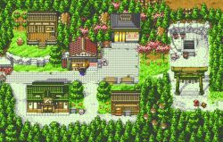 Rule 34 | creatures (company), cropped, dewndeym, forest, game freak, map, nature, nintendo, pixel art, pokemon, pokemon gsc, third-party source, torii, town