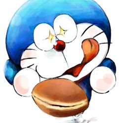 Rule 34 | + +, 1boy, collar, doraemon, doraemon (character), dorayaki, food, hungry, mochizuki tagosaku, no humans, red collar, red nose, solo, tongue, tongue out, wagashi, whiskers, white background