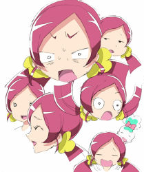 Rule 34 | 10s, 1girl, chypre (heartcatch precure!), creature, expressions, hanasaki tsubomi, heartcatch precure!, multiple persona, owarine miku, pink eyes, pink hair, precure, white background