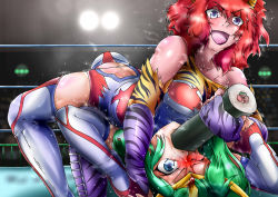 Rule 34 | 2girls, blood, character request, femdom, food, green hair, humiliation, multiple girls, red hair, ring dream, ryona, sonic cat, wrestle angels, wrestling, wrestling outfit, yuri