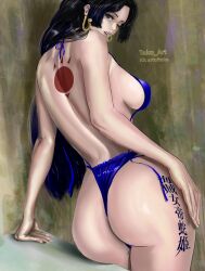 Rule 34 | ass, boa hancock, breasts, large breasts, long hair, one piece, solo, tako art, thong