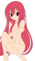 Rule 34 | 10s, 1girl, absurdres, claire rouge, highres, hip focus, legs, long hair, navel, nude, open mouth, red eyes, red hair, seirei tsukai no blade dance, thighs, third-party edit, vector trace