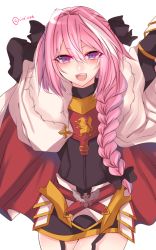 Rule 34 | 1boy, :d, armor, astolfo (fate), bad id, bad pixiv id, belt, cape, fate/apocrypha, fate/grand order, fate (series), faulds, garter straps, male focus, multicolored hair, open mouth, pink hair, purple eyes, shisei (kyuushoku banchou), silver hair, smile, solo, trap