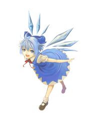 Rule 34 | 1girl, blue eyes, blue hair, bow, cirno, female focus, full body, hair bow, highres, matching hair/eyes, mizore akihiro, short hair, solo, embodiment of scarlet devil, touhou, transparent background, wings