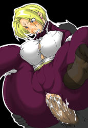 Rule 34 | 1girl, anal, blonde hair, blue eyes, blush, bow, bowtie, breasts, bursting breasts, censored, clothed sex, covered erect nipples, cum, cum in ass, cum in pussy, formal, huge breasts, ippatute-kinta, jacket, king (snk), no bra, no shoes, open clothes, open jacket, cum overflow, pant suit, pants, pantyhose, penis, pussy juice, rape, sash, sex, shirt, short hair, snk, straddling, suit, tears, teeth, the king of fighters, upright straddle