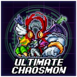 Rule 34 | digimon, digimon (creature), fusion, monster, solo, ultimatechaosmon, wings, yellow eyes