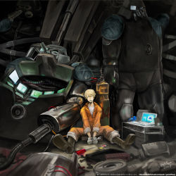 Rule 34 | 00s, 1boy, armor, bad id, bad pixiv id, computer, ghost in the shell, highres, katekyo hitman reborn!, laptop, maguchimo, male focus, mecha, power armor, robot, solo, spanner (reborn!), tachikoma, wrench