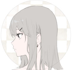 Rule 34 | 1girl, black eyes, checkered background, close-up, closed mouth, earrings, eyelashes, grey hair, hair ornament, hairclip, highres, jewelry, long hair, mole, mole under eye, original, portrait, profile, shichi (ratorin53), simple background, solo, upper body, white background