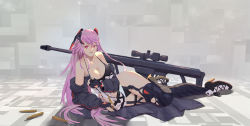 Rule 34 | .50 bmg, 1girl, ammunition, anti-materiel cartridge, anti-materiel rifle, bad id, bad pixiv id, barrett m82, breasts, bullet, cirilla lin, cleavage, full-power cartridge, girls&#039; frontline, gun, hmg cartridge, large breasts, long hair, looking at viewer, m82a1 (girls&#039; frontline), magnum cartridge, match grade, match grade ammunition, match grade firearm, match grade rifle, military, military cartridge, military uniform, open clothes, open mouth, pink hair, red eyes, rifle, rifle cartridge, sniper rifle, solo, supersonic ammunition, uniform, weapon
