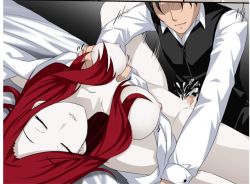 Rule 34 | 1boy, 1girl, artist request, grabbing another&#039;s breast, breasts, corpse, cum, cum in pussy, death, ejaculation, closed eyes, faceless, faceless male, grabbing, guro, long hair, necrophilia, nipples, original, pale skin, penis, red hair, sex, spread legs