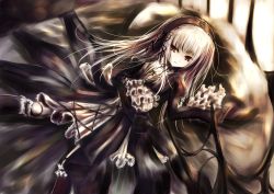 Rule 34 | 00s, abudala, doll joints, dress, frills, hairband, highres, joints, long hair, red eyes, rozen maiden, silver hair, solo, suigintou