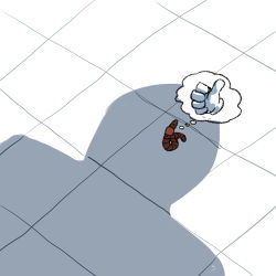 Rule 34 | animal focus, cessa, lowres, no humans, ombok diving and delivery services, shadow, thought bubble, thumbs up, tile floor, tiles, worm