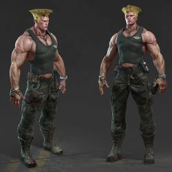 Rule 34 | belt, blood, boots, canteen, capcom, dog tags, green theme, guile, male focus, manly, spiked hair, spikes, street fighter, tattoo, watch