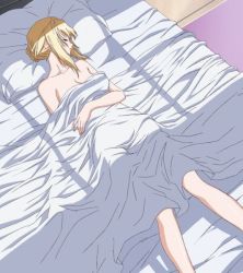 Rule 34 | bed, bed sheet, blonde hair, kuroda kazuya, nude, princess lover, screencap, silvia van hossen, sleeping