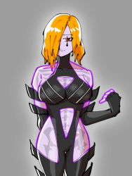 Rule 34 | alternate costume, alternate hairstyle, breasts, cleavage cutout, clothing cutout, fingerless gloves, fire emblem, fire emblem: three houses, fire emblem heroes, gloves, highres, kronya (fire emblem), leotard, mnejing30, navel, navel cutout, nintendo, orange hair, red eyes, serious, skeleton, solo, tagme, see-through body, underboob, wide hips