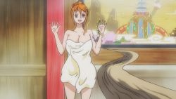 Rule 34 | 1girl, bathhouse, breasts, highres, nami (one piece), one piece, orange hair, tagme