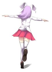 Rule 34 | 1girl, animal ears, airplane arms, rabbit ears, female focus, merapuremi, outstretched arms, reisen udongein inaba, solo, spread arms, thighhighs, touhou