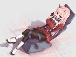 10s 1girl ankle_cuffs arms_behind_back bad_id bad_pixiv_id ball_gag bdsm bondage bound breasts collar crossed_legs crotch_rope darling_in_the_franxx female_focus gag gagged green_eyes highres horns kagyakusetsu long_hair medium_breasts pink_hair restrained sitting solo stationary_restraints zero_two_(darling_in_the_franxx)