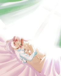 Rule 34 | 2girls, bed, bed sheet, blush, braid, grabbing another&#039;s breast, breasts, curtains, closed eyes, female focus, grabbing, hand on another&#039;s head, hong meiling, izayoi sakuya, jii baa, kiss, light rays, multiple girls, navel, nude, ohdeko, partially undressed, pubic hair, small breasts, sunlight, embodiment of scarlet devil, touhou, under covers, window, yuri